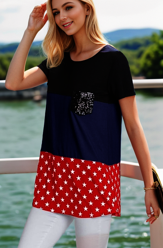 Three Step Patriotic Top