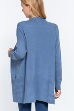 Open Front Blue Cardigan