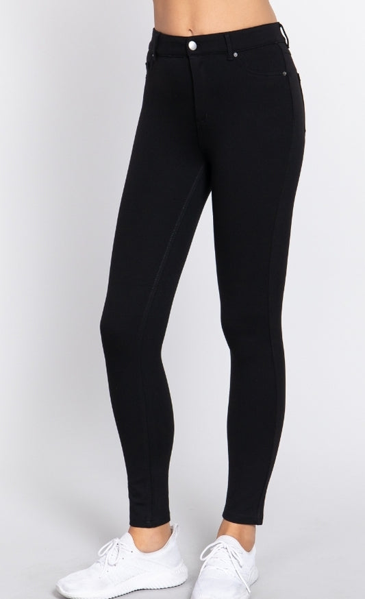 Plus Mid Rise Ponte Pants