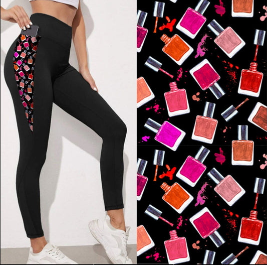 V Shaped Pocket Leggings - "Red Polish"& "Square Polish"