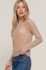 Mesh Top with Rhinestone