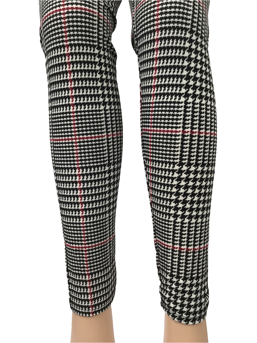 Plus 1X3X Printed Leggings "Checkered Plaid"