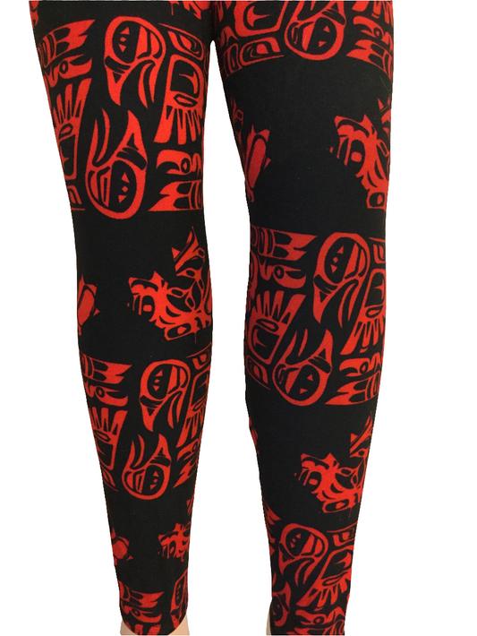 Printed Leggings "Red Power"