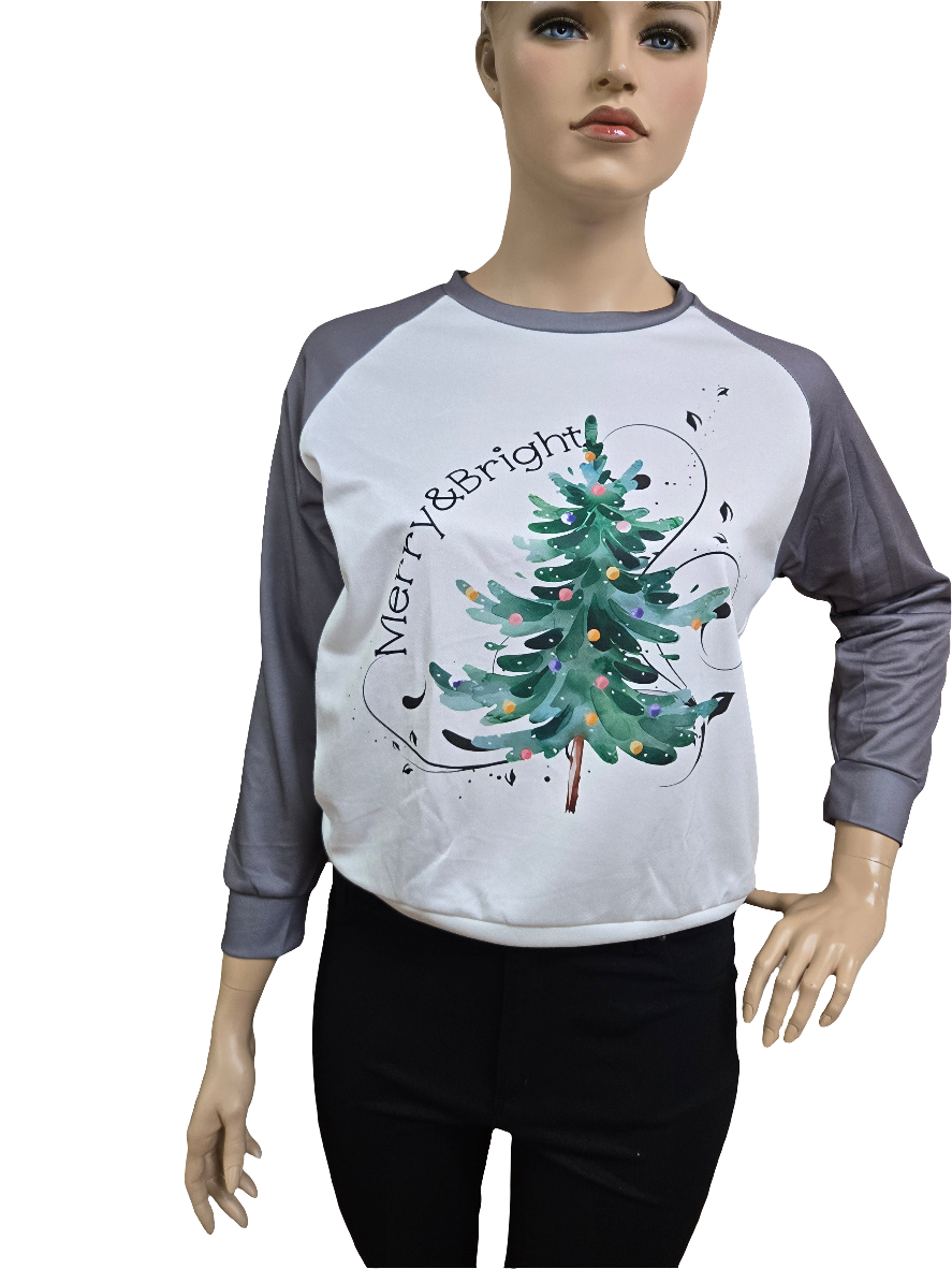 "Merry and Bright" Pull Over Top