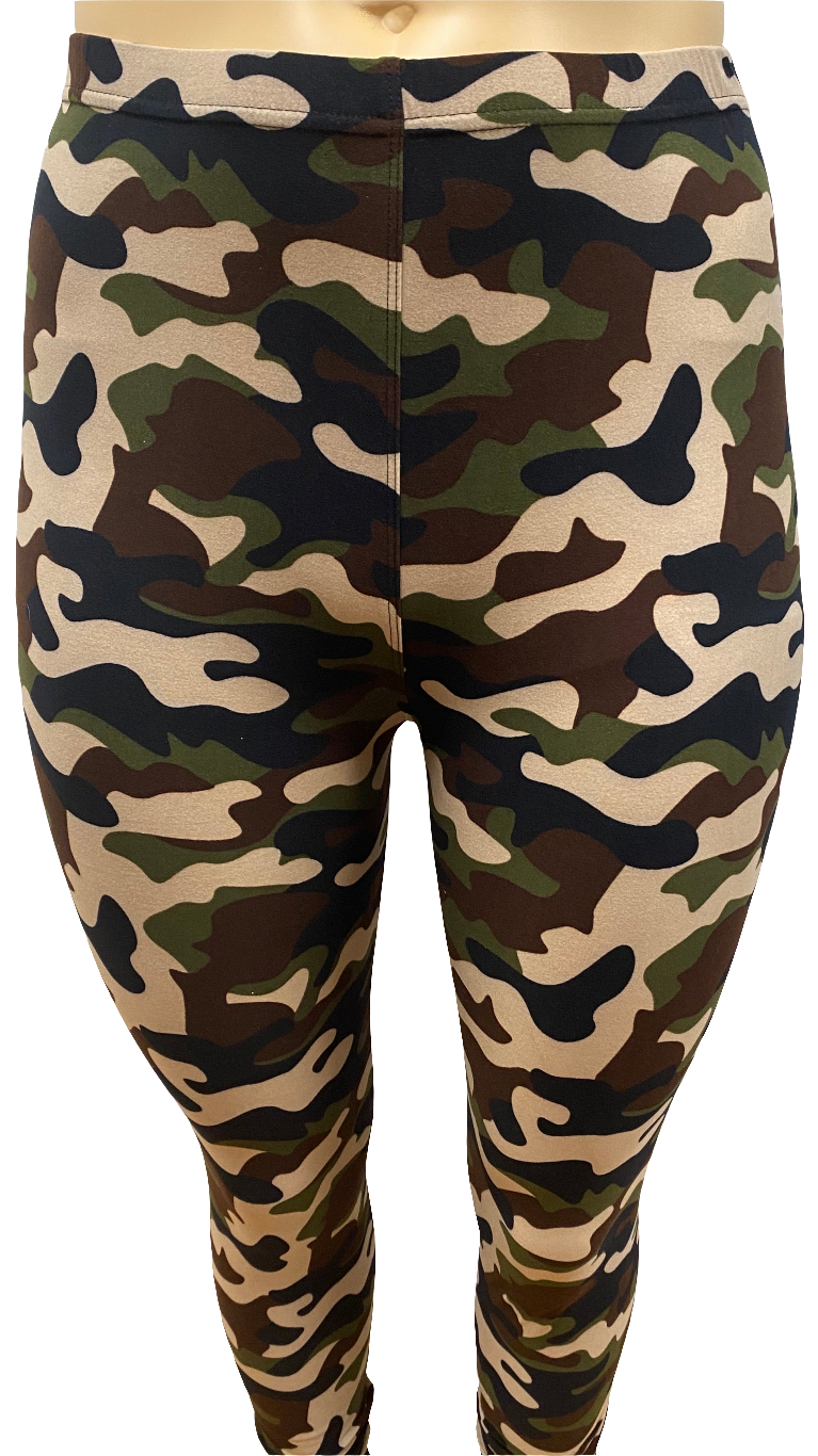 Plus 1X3X Leggings "Tan Camo"