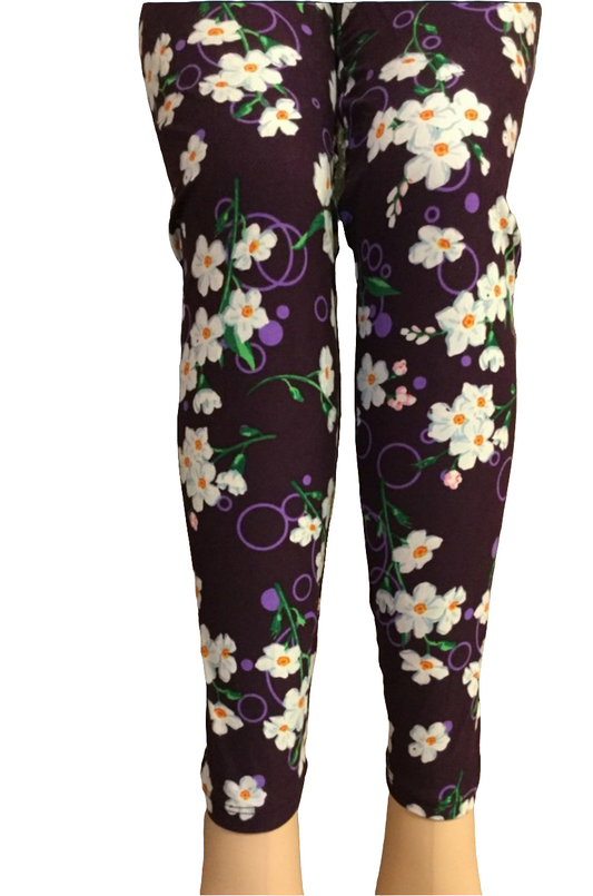 Printed Leggings "Violets for Violet"