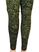 Printed Leggings "Olives and Lace"