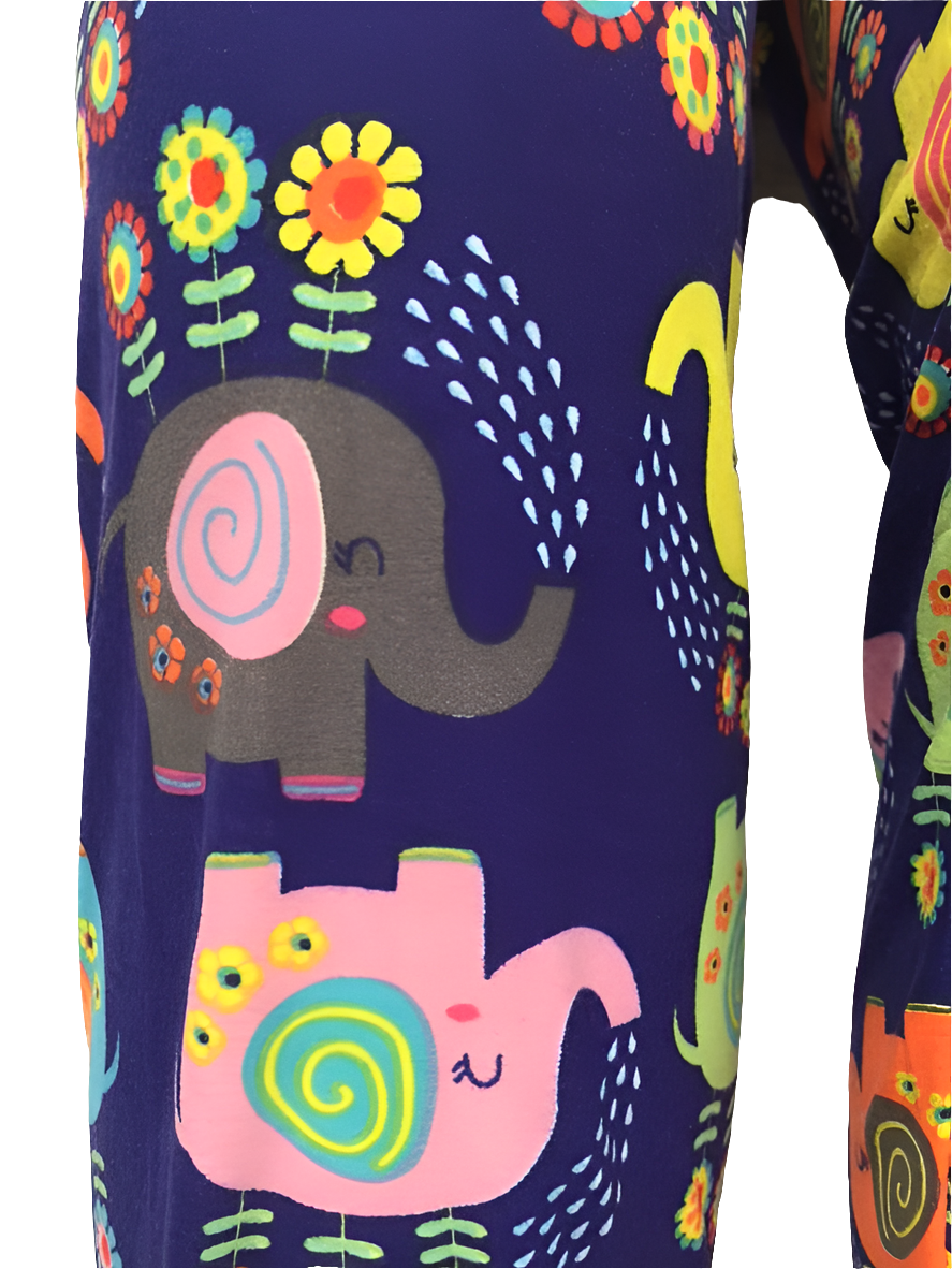 Plus 1X3X Leggings "Happy Colorful Elephant"