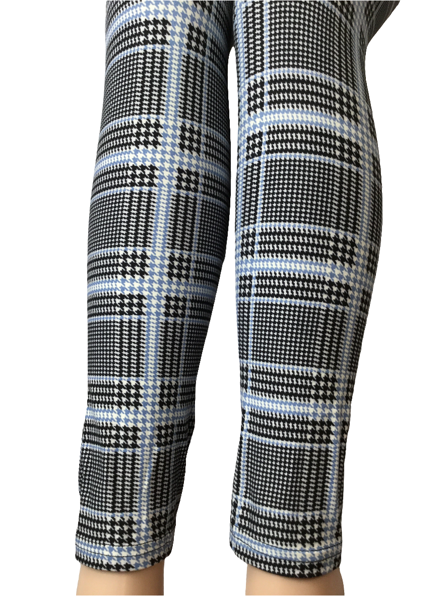 Printed Leggings "Light Blue Plaid"