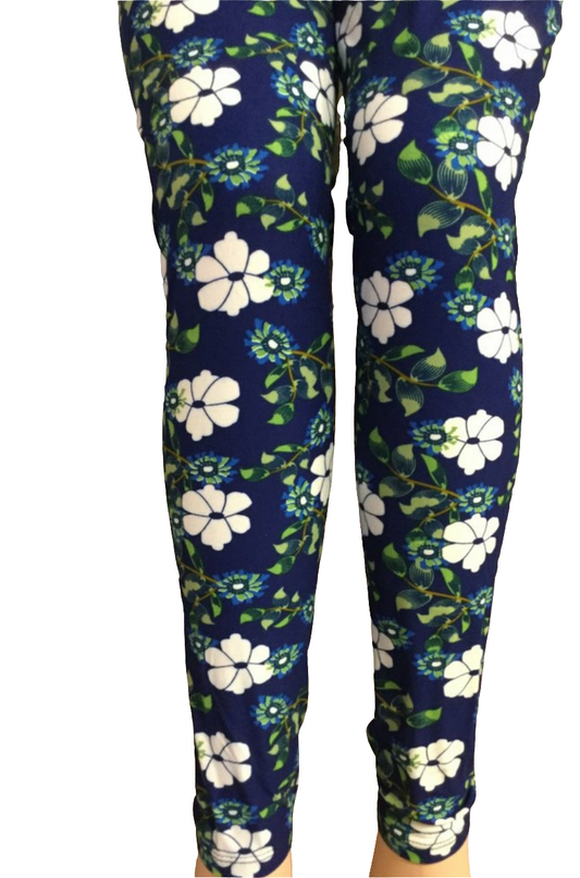 Printed Leggings "Sapphires and Flowers"