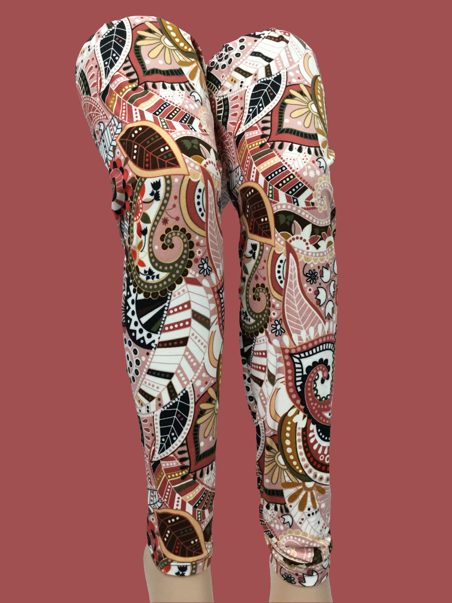 Plus Leggings "Pastel Paisley"