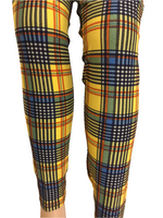 Printed Leggings "Mustard Plaid"