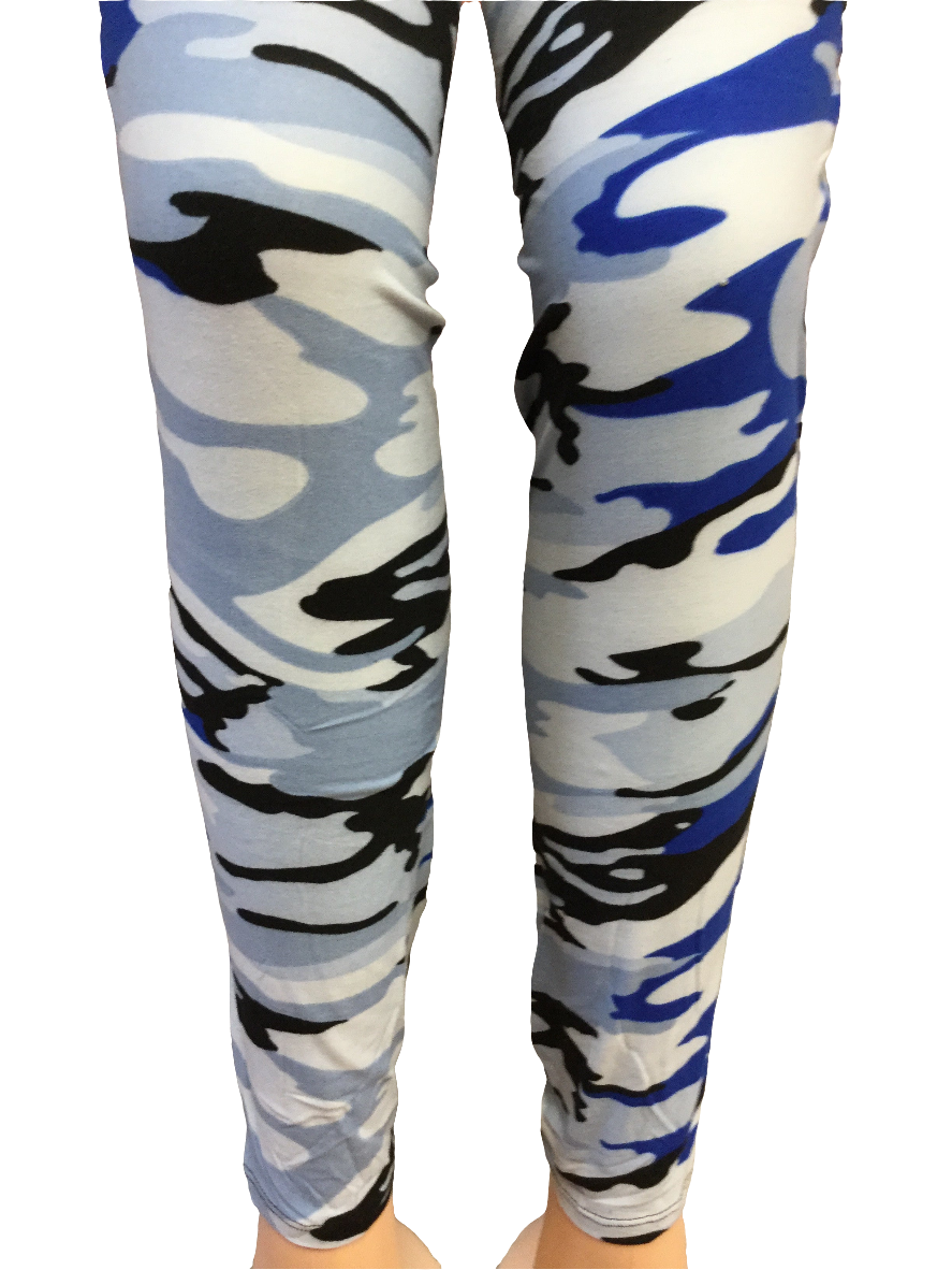 Printed Leggings "Blue on Blue Camo"