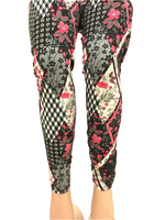 Printed Leggings "Patched Up in Pink"