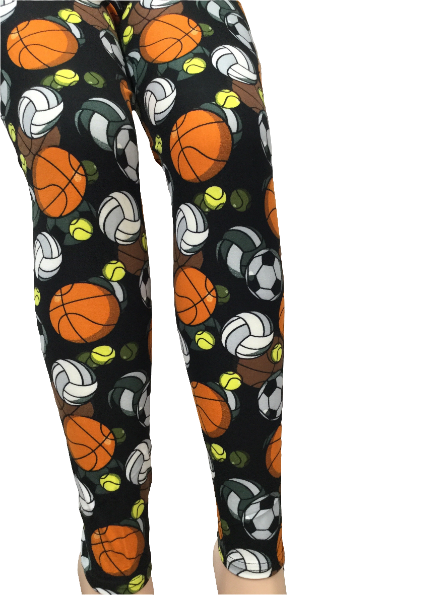 Plus leggings "All Athletes Play Ball"