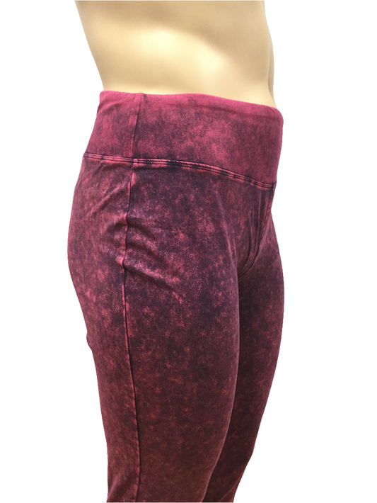 Plus X Mineral Wash Mineral Leggings- Fushia Yoga