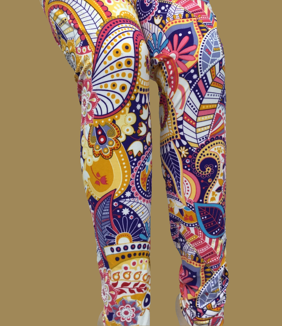 Plus 1X3X Leggings"Fun in the Sun Paisley"