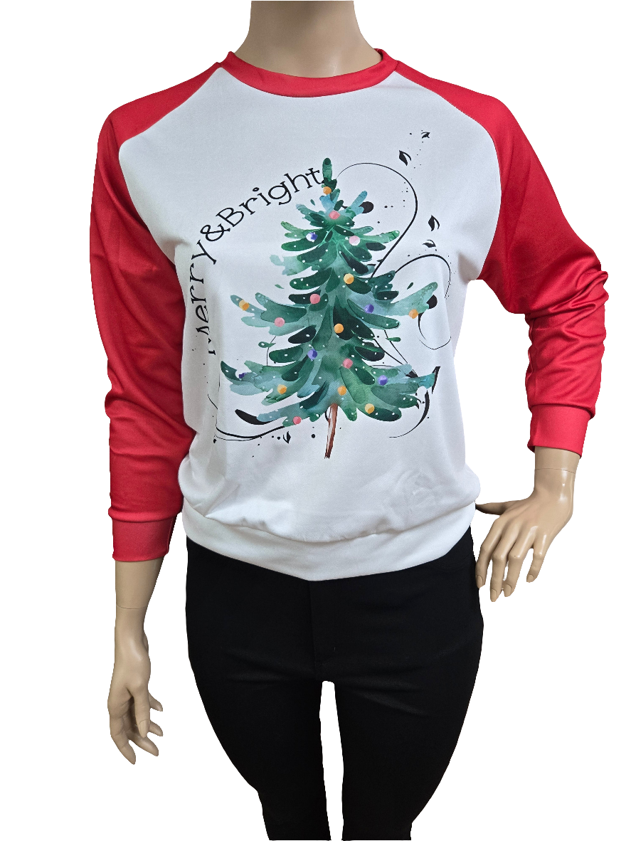 "Merry and Bright" Pull Over Top