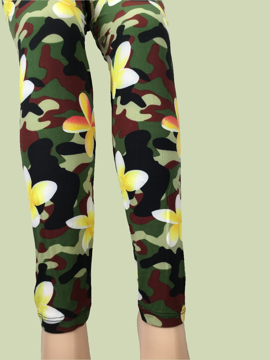 Printed Leggings"Flowers on Camo"