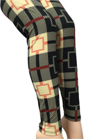 Printed Leggings"Festive Plaid"