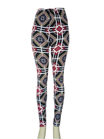 Printed Leggings "Burgundy Space Aztec"