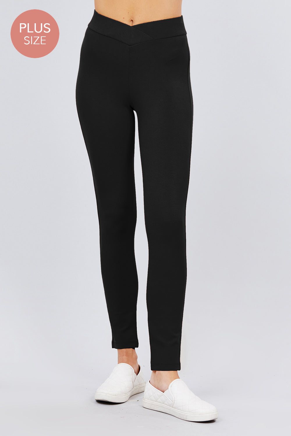 Mid Rise Ponte Pant -Plus