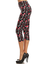 Nail Polish Printed Capri Leggings
