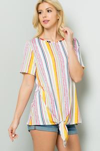 Striped Knotted Top