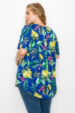 Plus Tropical Print Top