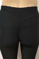 Plus Honeycomb Black  Leggings