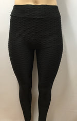 Plus Honeycomb Black  Leggings