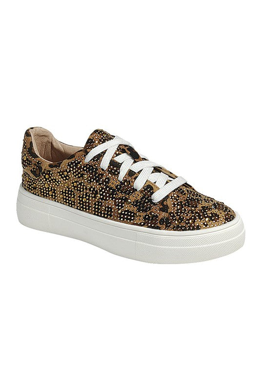 Leopard Rhinestone Sneaker
