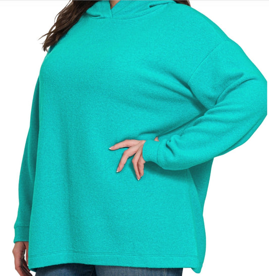 Plus Brushed Hacci Hoodie Sweater