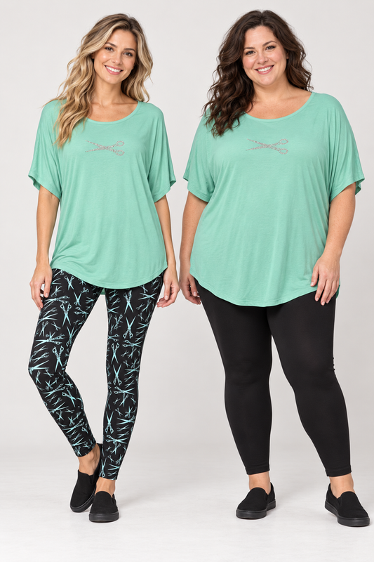 Mint Green Rhinestone Scissor Top