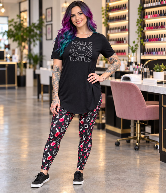 Nail Polish Printed Leggings