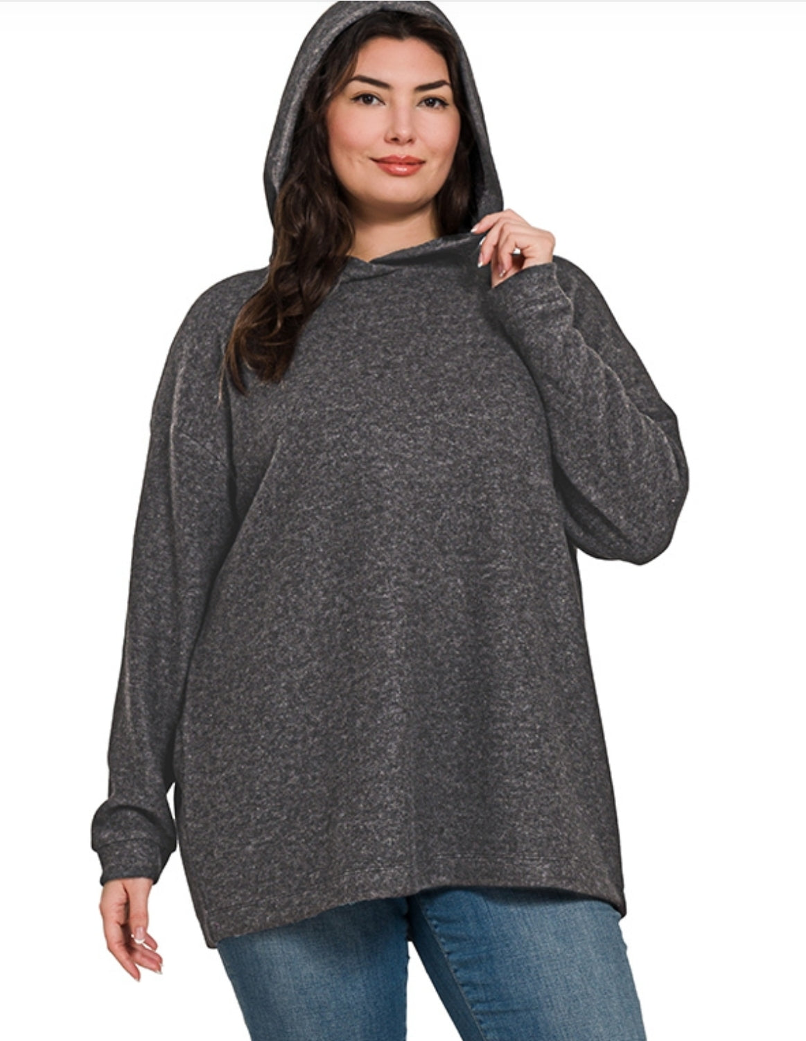 Plus Brushed Hacci Hoodie Sweater