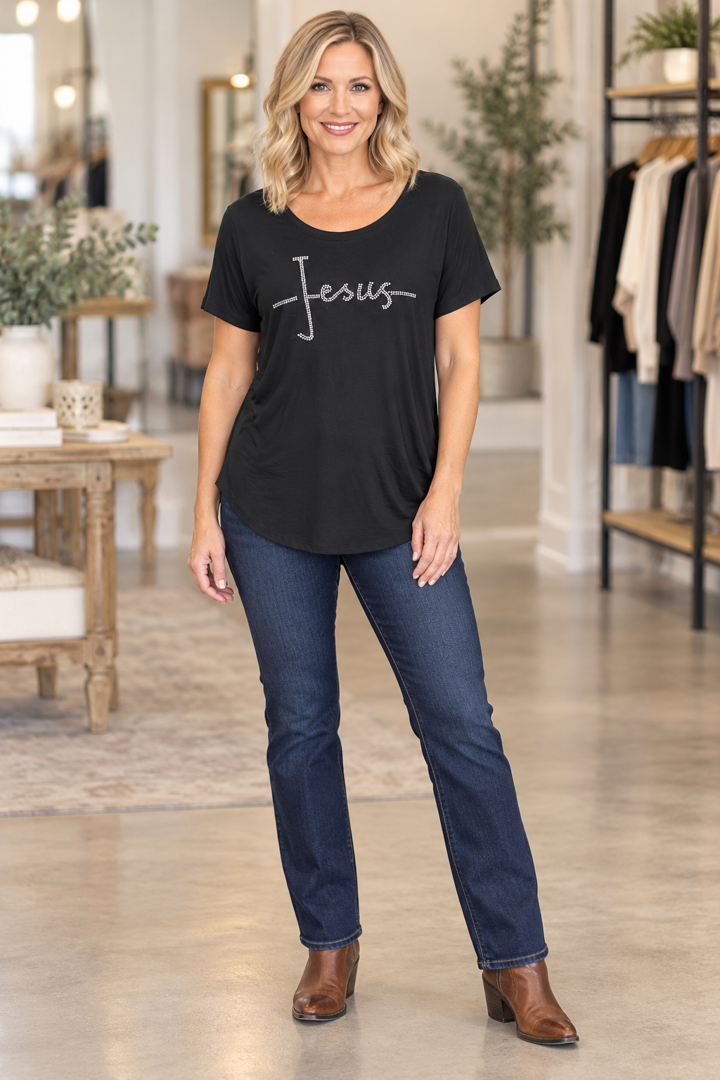 Jesus Tunic in Rhinestones