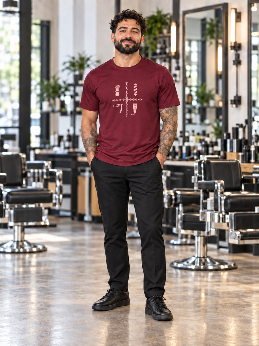 Mens Barber Themed Shirt