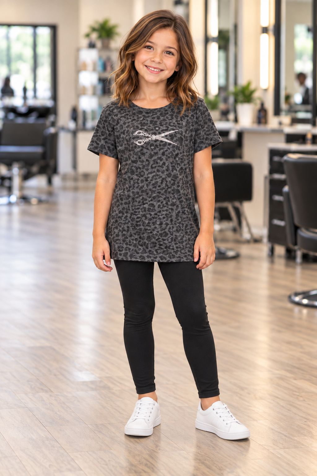 Stylist Leopard Print Matching Adult and Youth Shirts