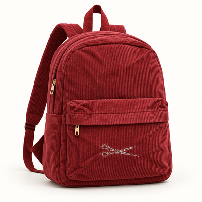 Corduroy Backpack with Scissor Accent