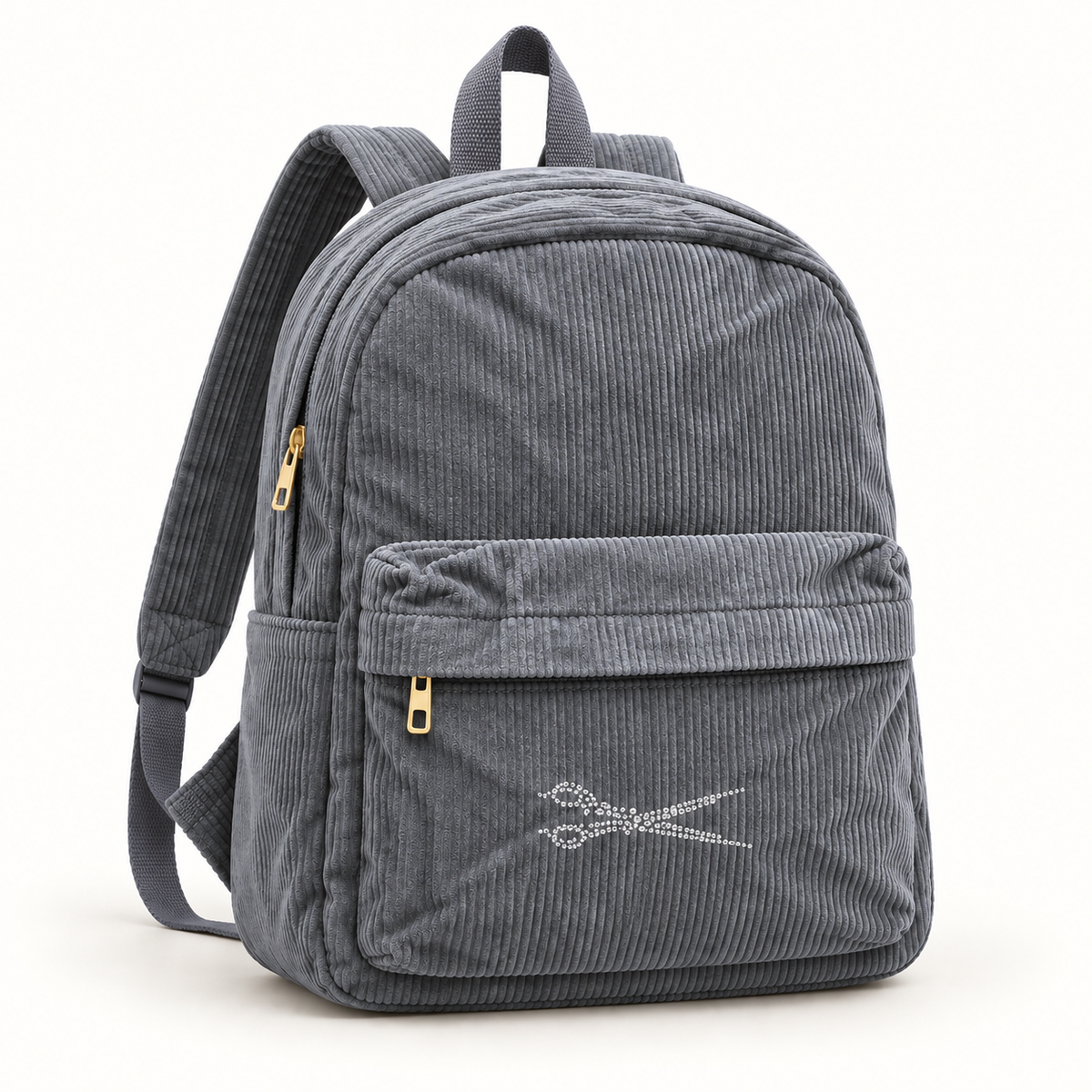 Corduroy Backpack with Scissor Accent