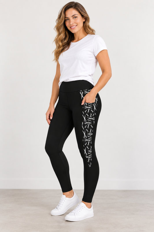 V Shape Pocket Leggings "Scissors"