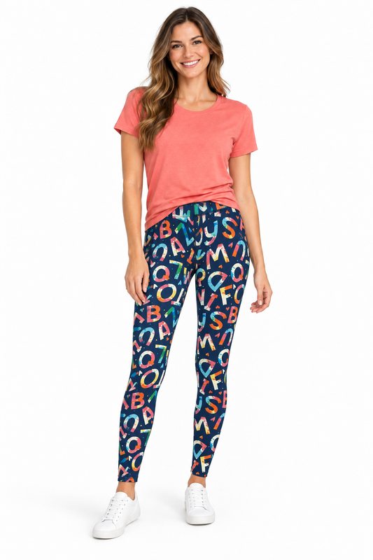 Printed Leggings"Alphabetical Order"