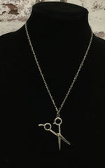 Scissor Pendant with Textured Handles Necklace