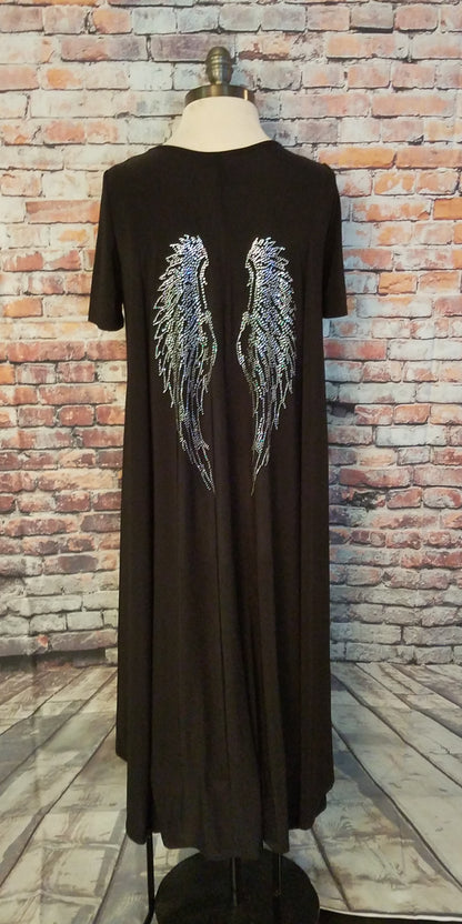 Rhinestone Wing High Low dress