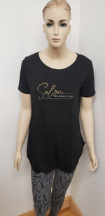 Salon Training Short Sleeve Top w Rhinestone Logo