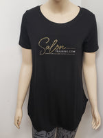 Salon Training Short Sleeve Top w Rhinestone Logo