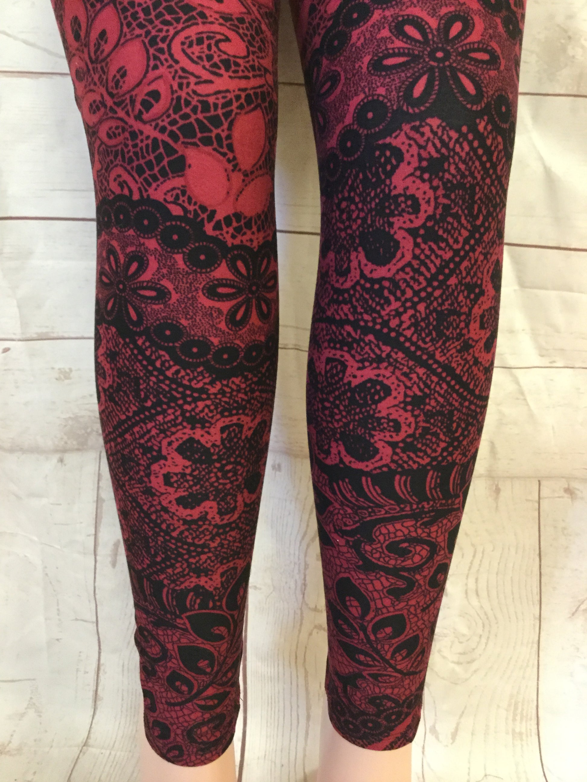Wine and Lace Printed Leggings – 2 Blondes Apparel
