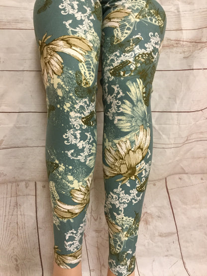 Printed Leggings "Butterflies Love Peppermint"