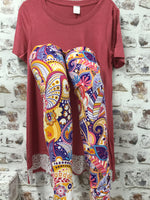 Plus 1X3X Leggings"Fun in the Sun Paisley"